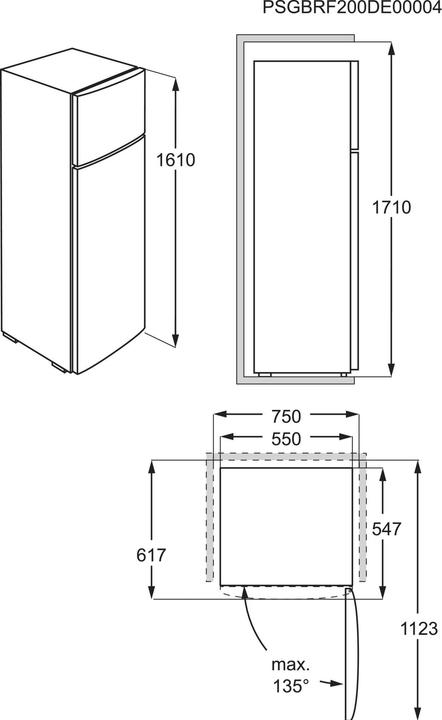 Produktbild Electrolux DD LTB1AE28U0 Flügeltürkühlschrank 244 (244 l)