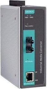 Moxa IMC-P101-S-ST-T - PoE industrial media converter from 10100BaseT(X) to 100BaseFX