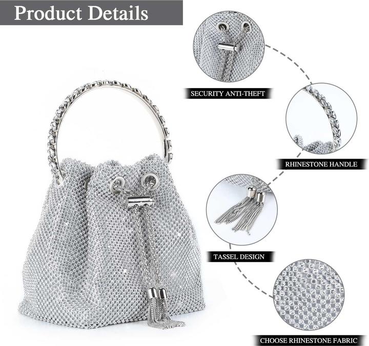 Produktbild Only-Bags.Store Clutch Abendtasche Glitzer Umhängetasche kleine Paillettenhandtasche Umhängetasche Kettentasche