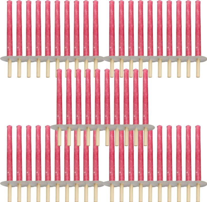 Ströbel Lot de 50 torches de cire avec poignée en bois et disque de protection de la main, durée de
