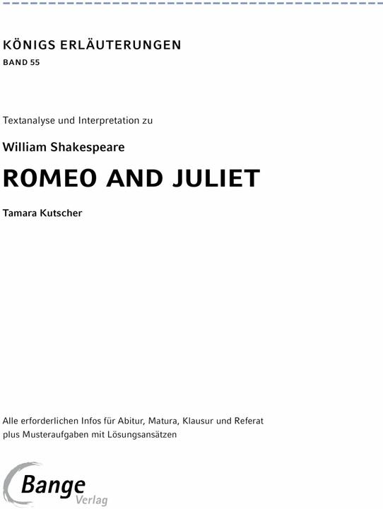 Produktbild Romeo and Juliet (Romeo und Julia) von William Shakespeare (Deutsch, Tamara Kutscher, William Shakespeare, 2023)