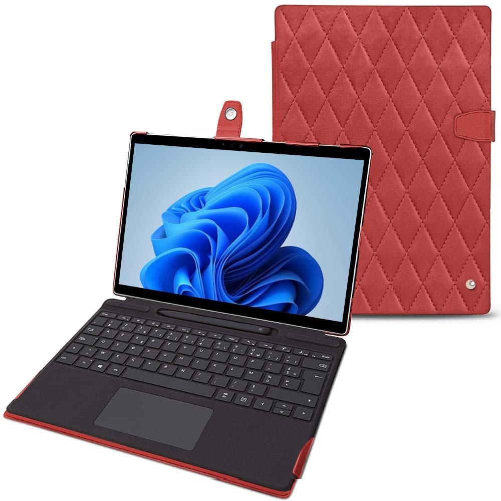 Noreve Lederschutzhülle Microsoft Surface Pro8 (Microsoft Surface Pro 8), Tablet Hülle, Rot