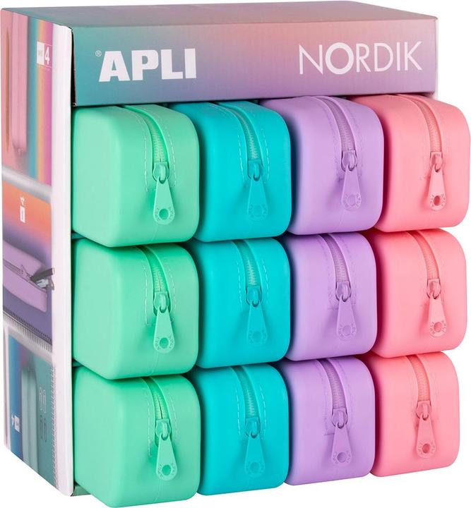 Image du produit Apli Crayons Nordik, Soft Touch, 185x75x55 mm, silicone, mélange de couleurs pastel