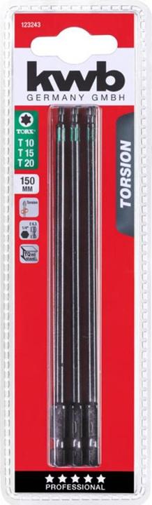 Produktbild kwb 3 Bits 150mm T Set 1 Tors. (Innensechsrund TX)