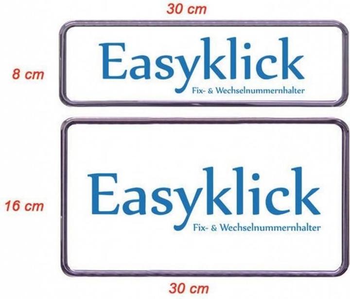 Produktbild Easyklick Kennzeichenhalter chromglanz 30x16+30x8cm Hochformat (Front + Heck, Langformat)
