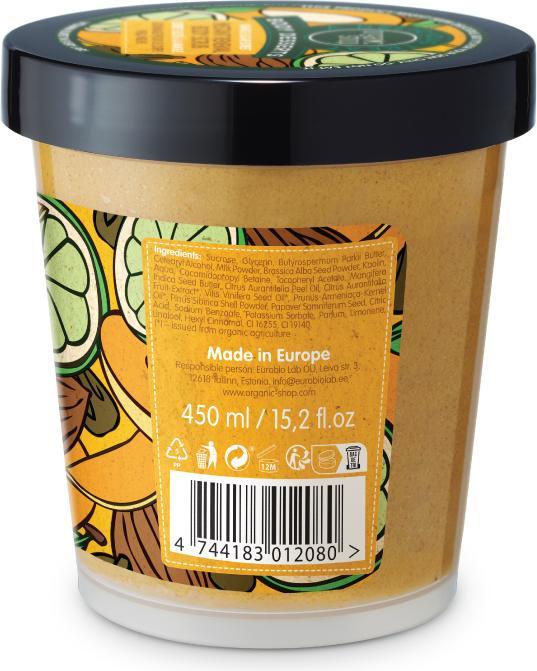 Actual product image Organic Shop Body Desserts Mango Sugar Sorbet Body Scrub Sugar Body Scrub With Mango 450Ml - 450ML (450 ml)