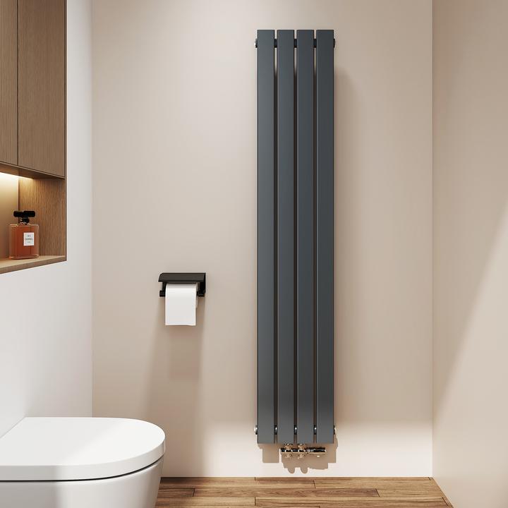 Produktbild Emke Heizkörper, Flachheizkörper mit Zentralanschluss, Anthrazit 160x30cm 557W Einlagig (557 W)