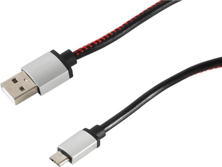 Produktbild Shiverpeaks USB Ladekabel USB A-ST auf USB Micro B-ST Leder schwarz 2,0m (2 m, USB 2.0)