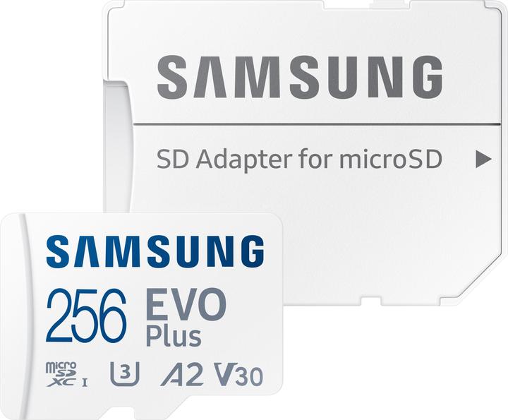 Actual product image Samsung EVO Plus (256 GB, microSDXC, U3, UHS-I)
