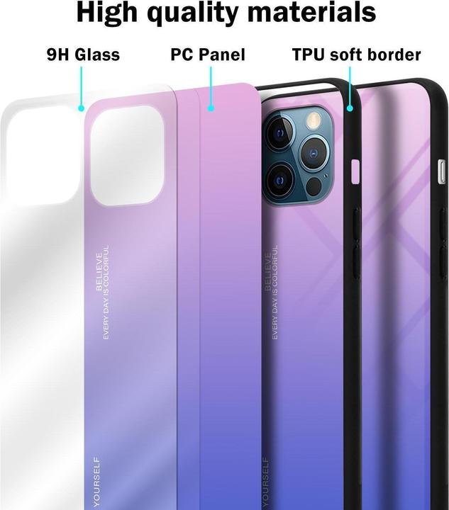 Actual product image Cadorabo TPU 2 colors glass cover (Apple iPhone 12 Pro Max)