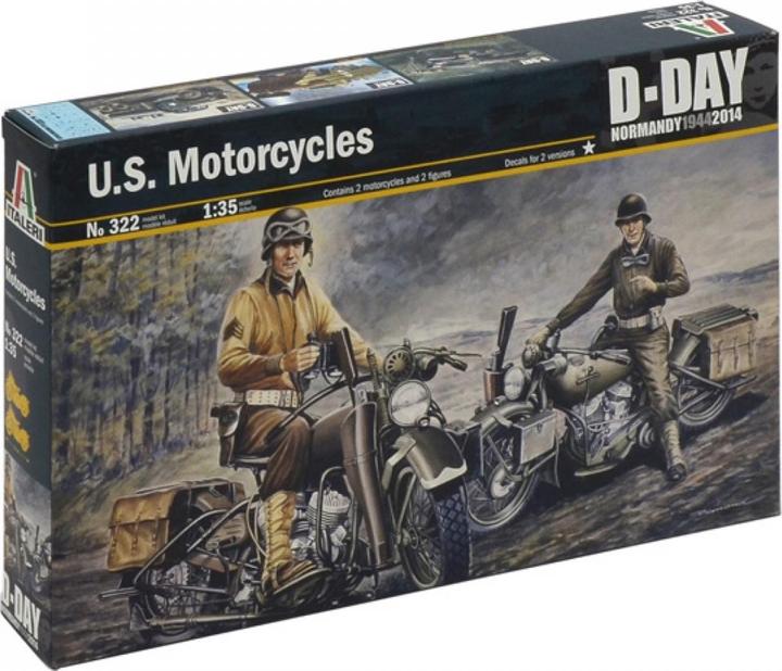 Actual product image Italeri U.S. Motorcycles WW2