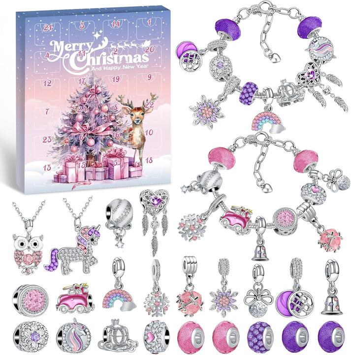 Actual product image Hymarvo Adventskalender Schmuck-Bastelset für Mädchen