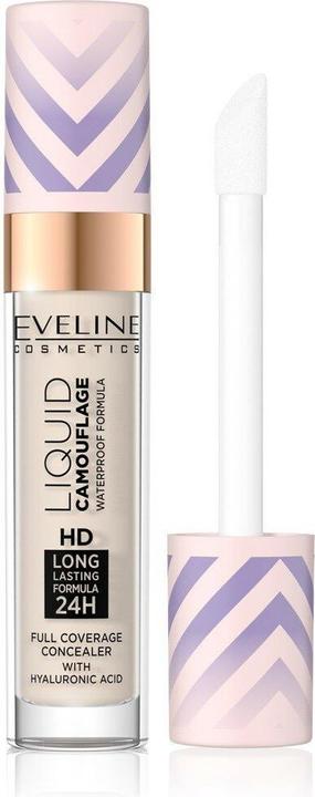 Eveline Liquid Camouflage Hd Waterproof Concealer With Hyaluronic Acid 01 Light Porcelain 7.5Ml