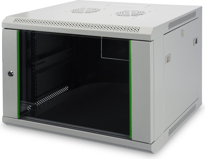 Digitus 48,3cm 19Zoll Wandschrank 9HE SoHoline RAL7035 grau ohne Boden 505mmx600mmx450mm (9 HE, 19 Zoll Rack)