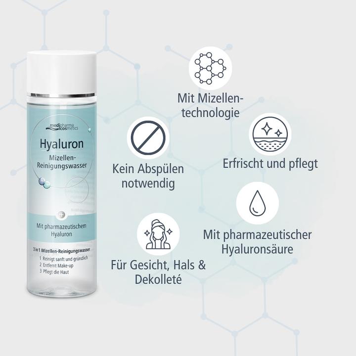 Produktbild Medipharma cosmetics Hyaluron Mizellen-Reinigungswasser, 200 ml Lösung (Reinigungslotion, 200 ml)