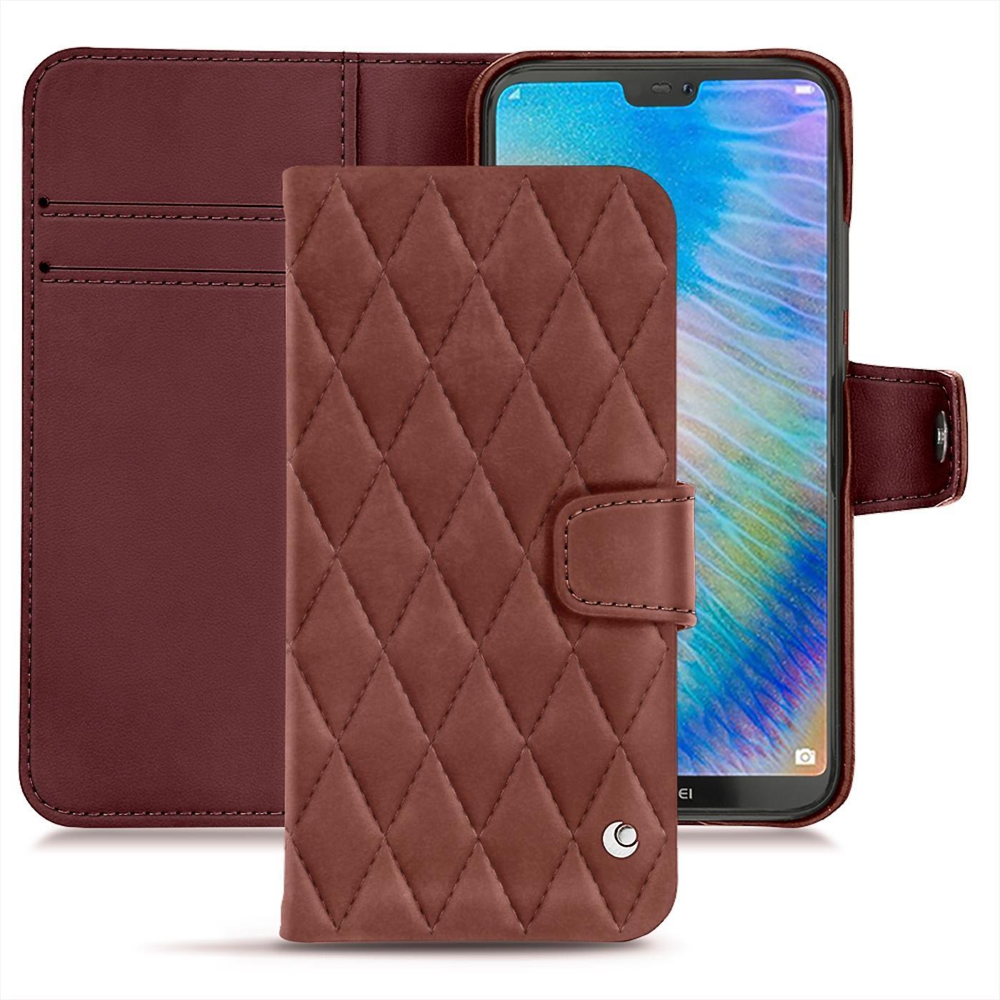 Noreve Lederschutzhülle Wallet (Huawei P20 Lite), Smartphone Hülle, Rot