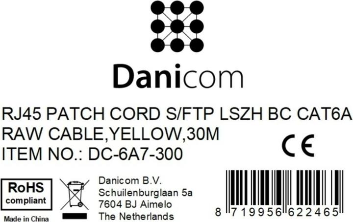 Produktbild Dsit CAT 6a Netzwerkkabel LSOH (S/FTP, CAT6a, 30 m)