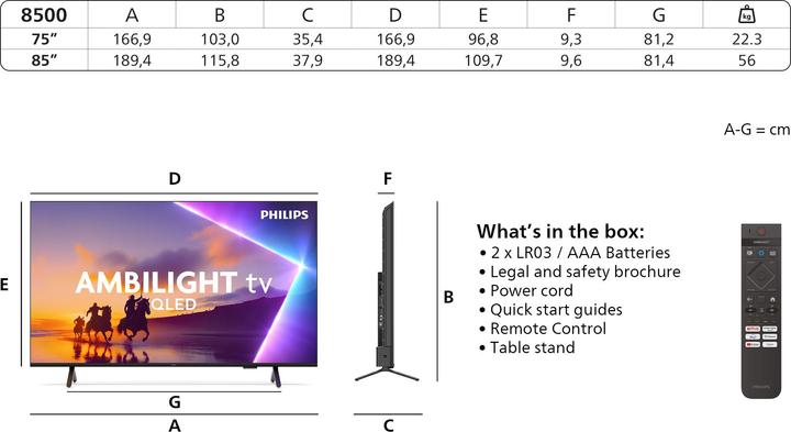Actual product image Philips 75PUS8500/12 (75", PUS8500, LED, 4K, 2025)