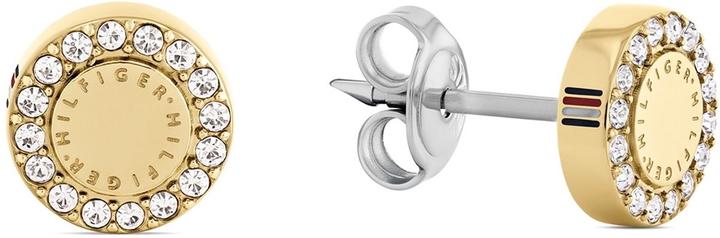 Image du produit Tommy Hilfiger - Gold-plated stud earrings with crystals 2780908 (Cristallin)