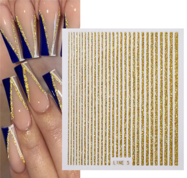 Nagellack24 Nail Art Sticker Self Adhesive Gold