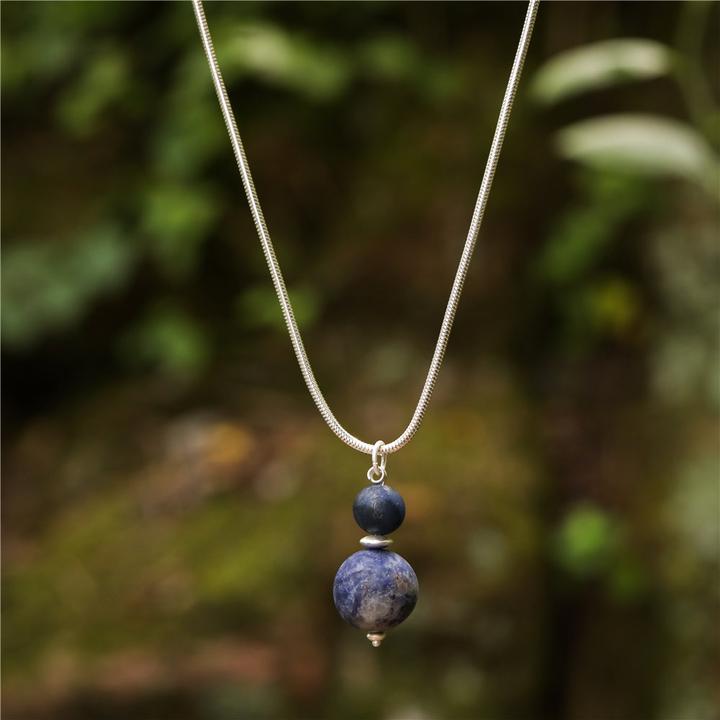 Image du produit Andreani Collier avec pendentif en pierre de sodalite véritable (Sodalite véritable)