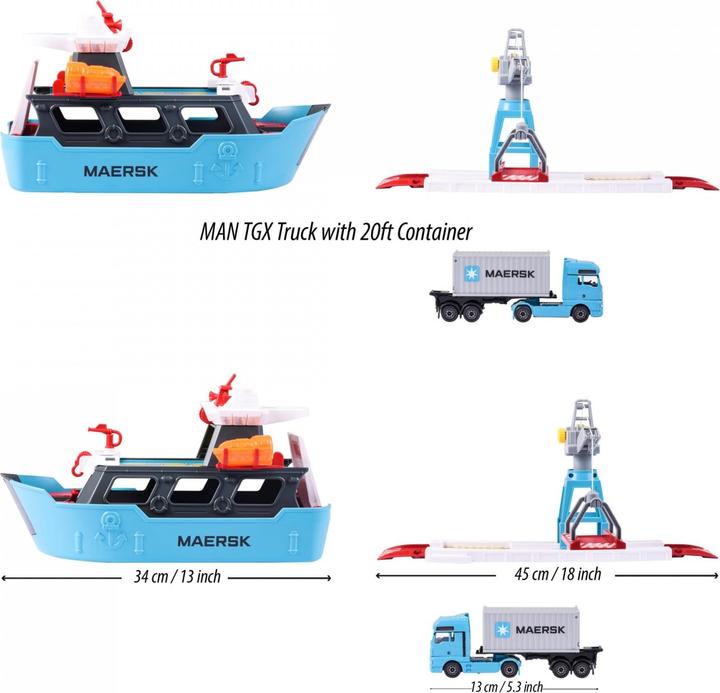 Produktbild Majorette Creatix Logistic Freight Ship+1 vehicle