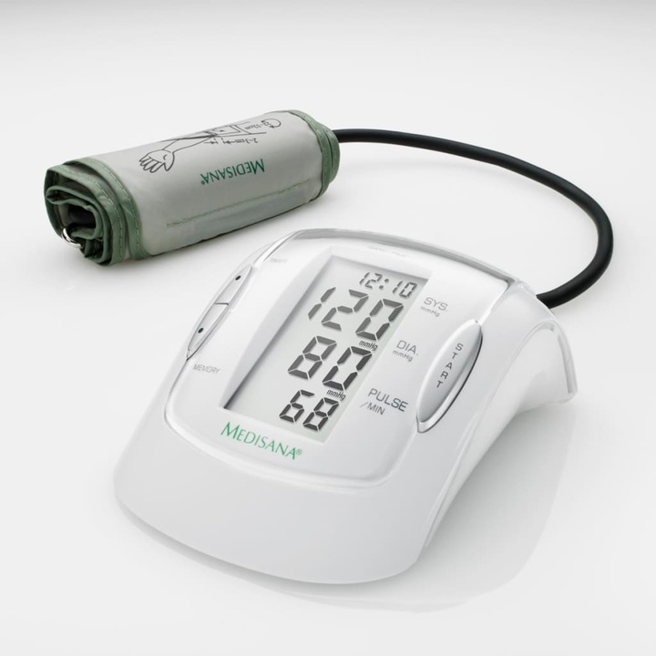 Immagine prodotto Medisana 51047 MTP Misuratore di pressione del braccio superiore Linea bianca (Sfigmomanometro per braccio)
