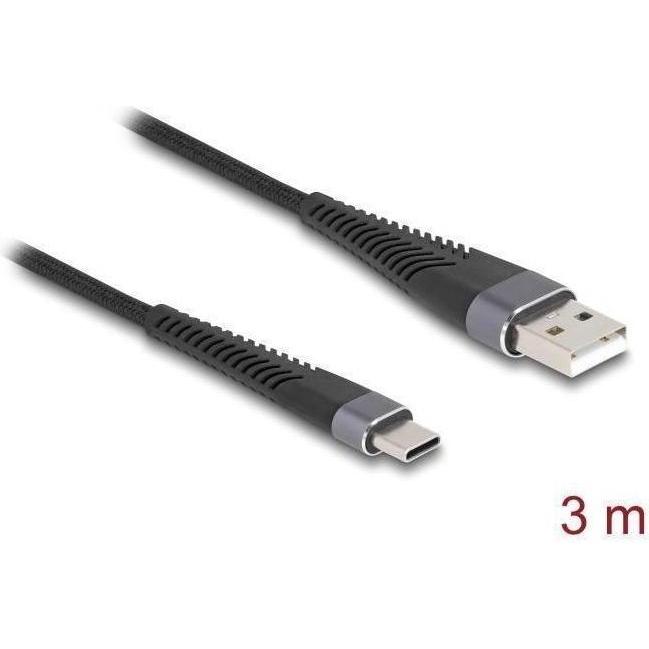 Delock USB 2.0 Kabel USB Typ-A Stecker zu USB Type-C Stecker (3 m, USB 2.0), USB Kabel