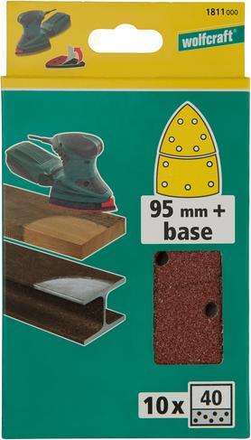 Immagine prodotto wolfcraft 10 fogli abrasivi adesivi 2 pezzi corindone K40 (40)