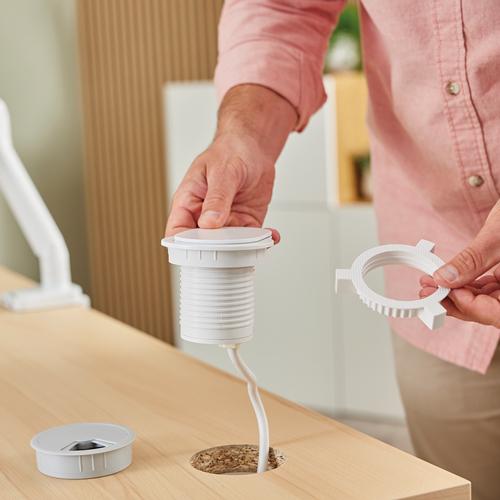 Actual product image Fellowes Einbausteckdose Schreibtisch 230V USB-A,USB-C weiss (1x, Type 13, 2 m)