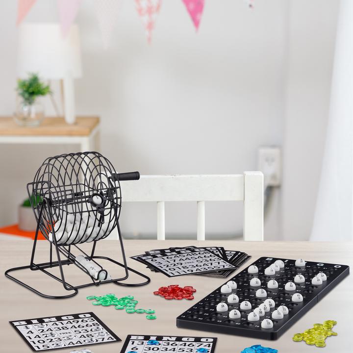Immagine prodotto Relaxdays Gioco del bingo con tamburo della lotteria (Inglese)