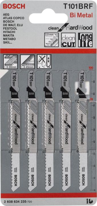 Produktbild Bosch Professional Zubehör PRO Hardwood clean reverse T101BRF Stichsägeblatt, 100 mm, 5-tlg.