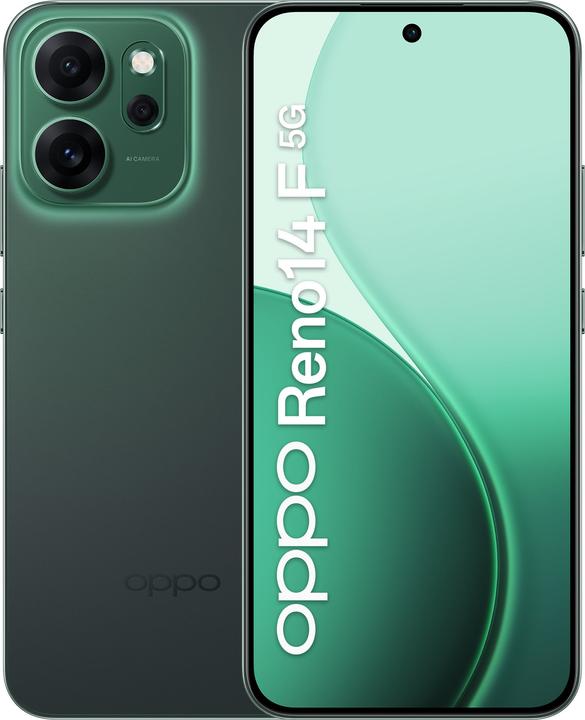 OPPO Reno14 F 5G (256 GB, Verde luminoso, 6.57", Doppia SIM, 5G)