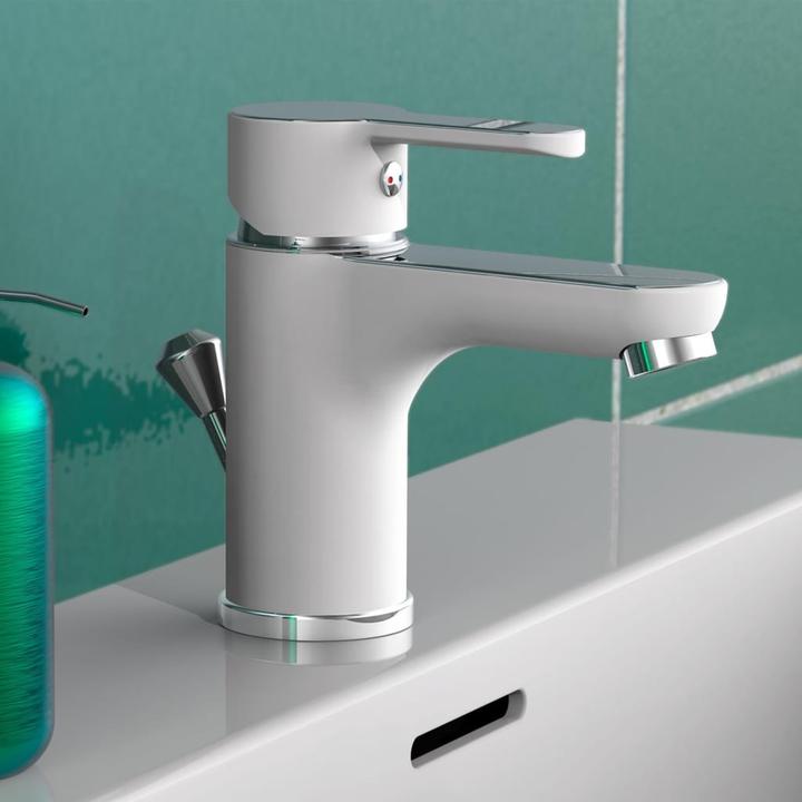 Image du produit Eisl Robinet salle de bain DIZIANI Robinet de lavabo blanc chromé Mitigeur NI075DINWCR