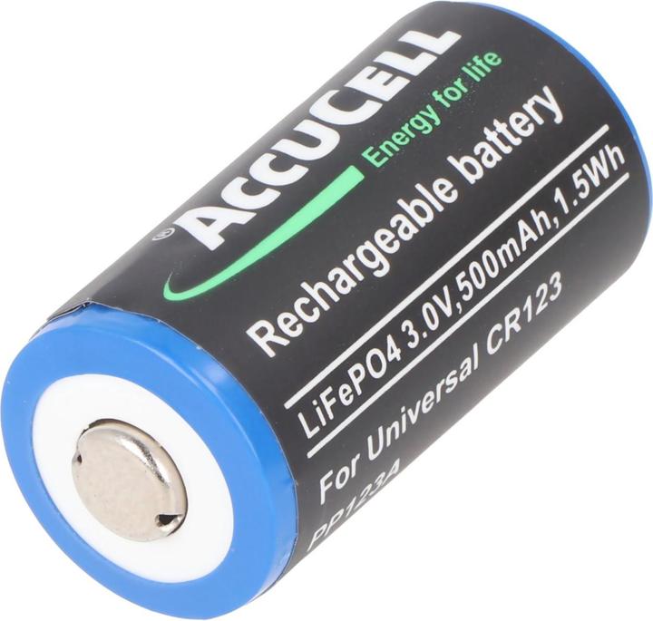 Actual product image AccuCell Battery CR123A (1 pcs., CR123A, 500 mAh)