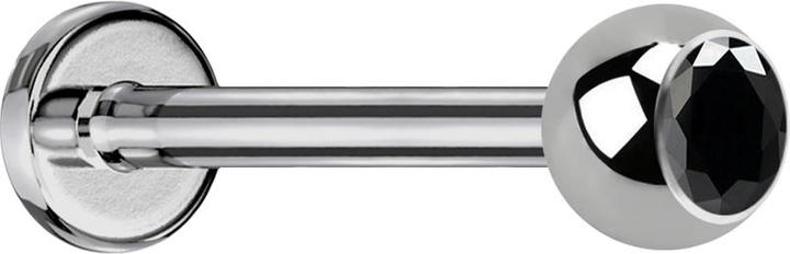 Immagine prodotto Star Piercing Micro Labret argento con sfera e cristallo nero (senza ottone, Titanio G23)