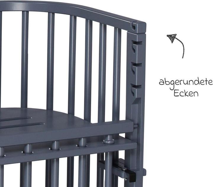 Actual product image Babybay Boxspring Comfort Plus co-sleeper bed - slate grey