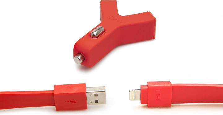 Image du produit Tylt Y-CHARGE Chargeur de voiture USB double rouge