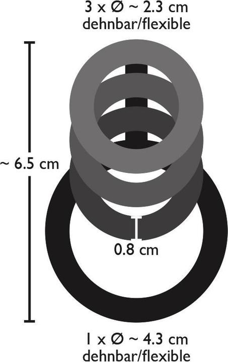 Actual product image Bad Kitty Penis-Hodenring Quartett (2.30 cm)
