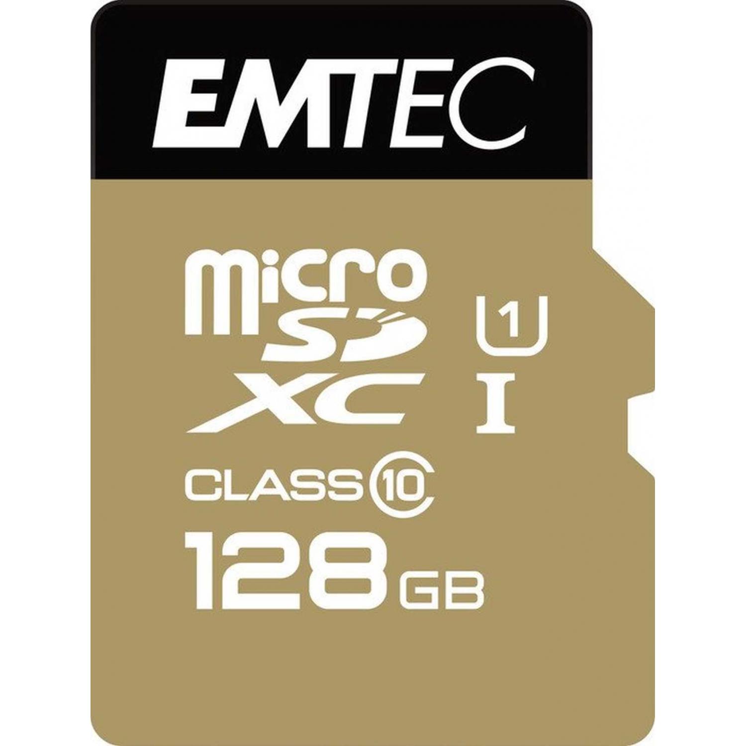 Emtec Gold+ (128 GB, microSD, U1, UHS-I), Speicherkarte, Gold