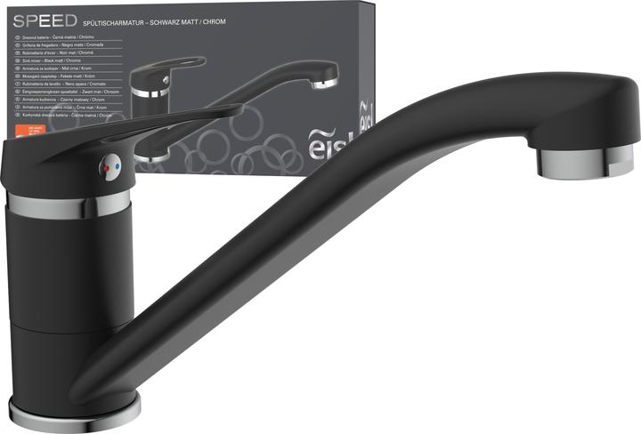 Actual product image Eisl Kitchen tap SPEED Sink mixer Black matt chrome Swivelling NI182SCR-B