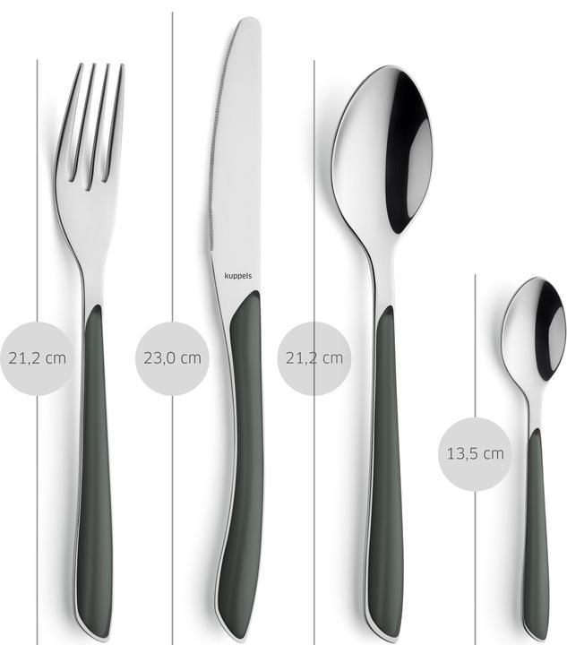Immagine prodotto Kuppels Set di posate 24 pezzi grigio scuro 2214 Prisma (24 Pezzo/i, Set di posate)