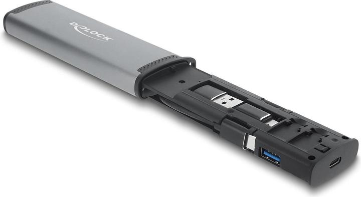 Actual product image Delock USB 5 Gbps card reader with SD and Micro SD slot and storage compartments (USB-C)