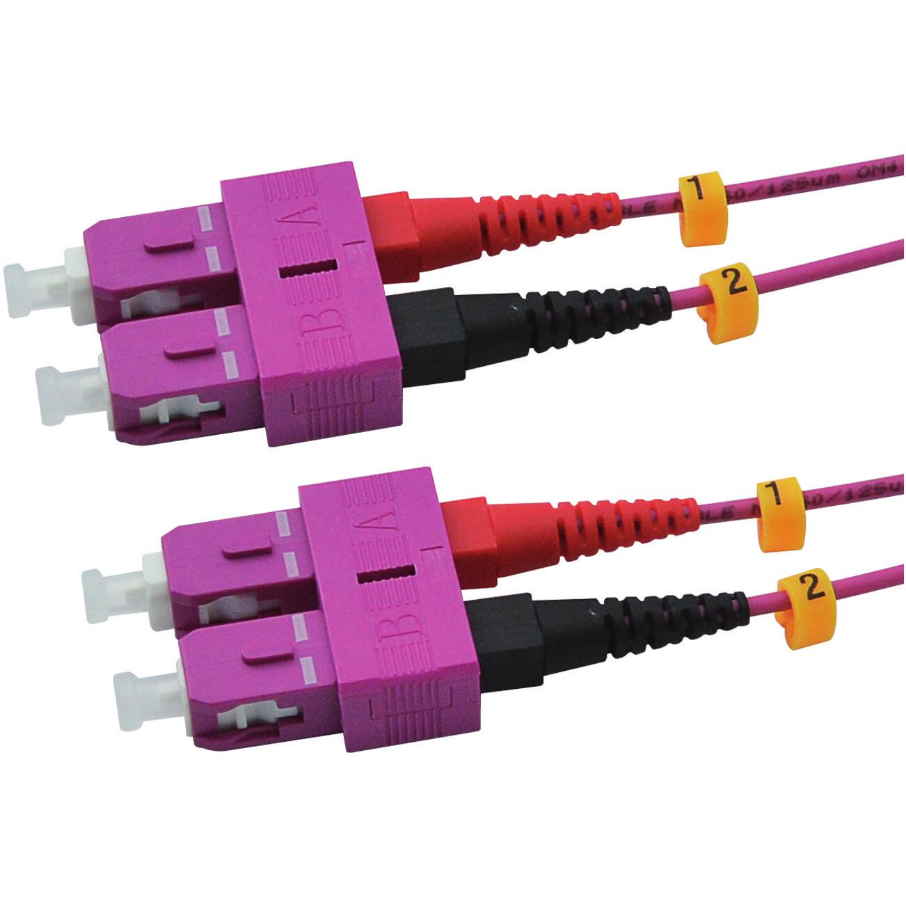 RED 2716-10-0006 LWL-Duplex Patchkabel SC/SC 1m OM4 Violett (1 m), Netzwerkkabel