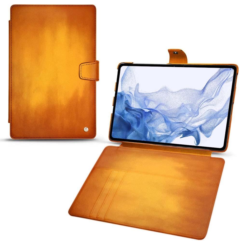 Noreve Lederschutzhülle Wallet (Galaxy Tab S8 Ultra), Tablet Hülle, Orange