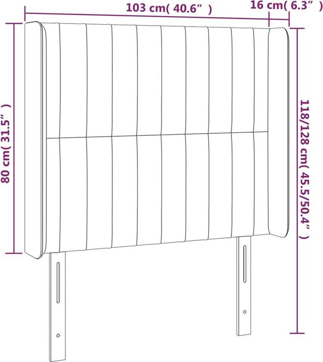 Image du produit vidaXL LED Kopfteil (103 x 16 x 128 cm)