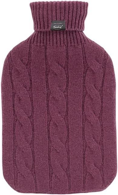 Actual product image Fashy Warmwaterkruik gebreide hoes van kasjmier bordeauxrood 2 l (2 l, Bed flask with cover)