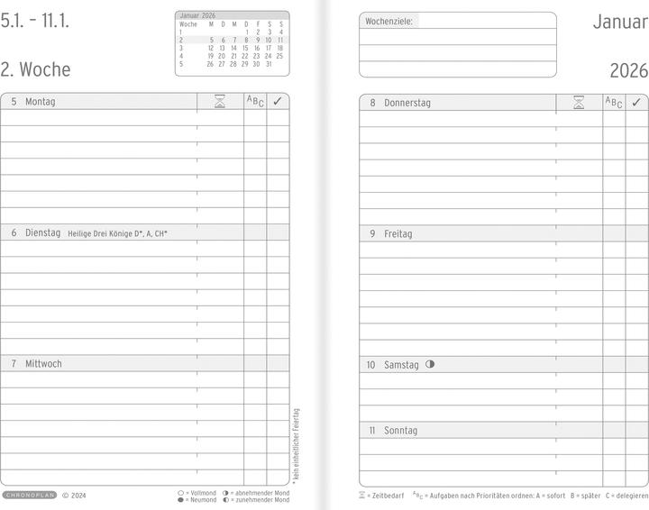 Produktbild Chronoplan Wochenplan (Mini, 1 Woche / 2 Seiten)