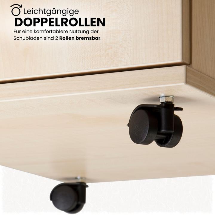 Produktbild Bümö office Rollcontainer - 3 Materialschubladen (43 x 58 x 59 cm)