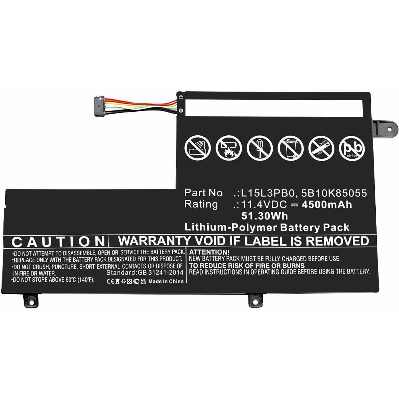 CoreParts Laptop Battery for Lenovo (1 Zellen, 4560 mAh), Notebook Akku, Schwarz